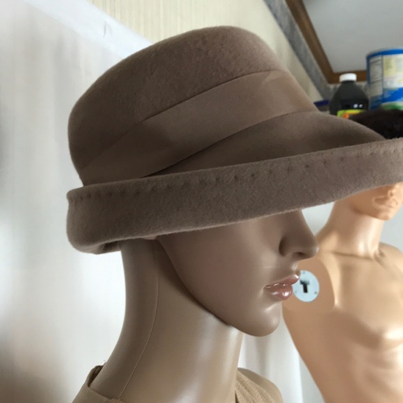 Vintage Wool Felt Hat with Asymmetrical Brim - Picture 2 of 6
